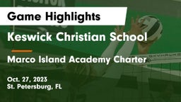Keswick Christian School vs Marco Island Academy Charter  Game Highlights - Oct. 27, 2023
