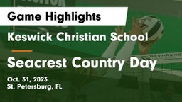 Keswick Christian School vs Seacrest Country Day Game Highlights - Oct. 31, 2023