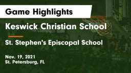 Keswick Christian School vs St. Stephen's Episcopal School Game Highlights - Nov. 19, 2021