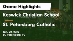 Keswick Christian School vs St. Petersburg Catholic  Game Highlights - Jan. 20, 2022