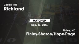Matchup: Richland vs. Finley-Sharon/Hope-Page  2016