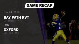 Recap: Bay Path RVT  vs. Oxford  2016