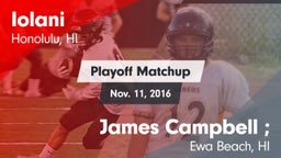 Matchup: 'Iolani vs. James Campbell ; 2016