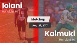 Matchup: 'Iolani vs. Kaimuki  2017