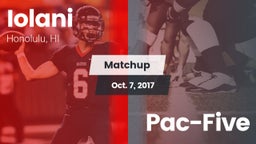 Matchup: 'Iolani vs. Pac-Five 2017
