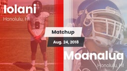 Matchup: 'Iolani vs. Moanalua  2018