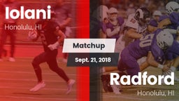 Matchup: 'Iolani vs. Radford  2018