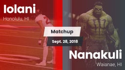 Matchup: 'Iolani vs. Nanakuli  2018