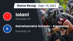 Recap: Iolani  vs. Kamehameha Schools - Kapalama 2021