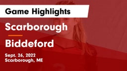 Scarborough  vs Biddeford Game Highlights - Sept. 26, 2022