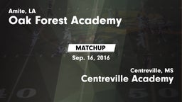 Matchup: Oak Forest Academy vs. Centreville Academy  2016