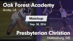 Matchup: Oak Forest Academy vs. Presbyterian Christian  2016