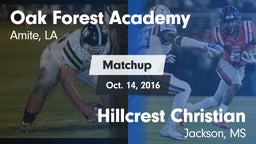 Matchup: Oak Forest Academy vs. Hillcrest Christian  2016