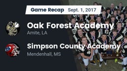 Recap: Oak Forest Academy  vs. Simpson County Academy 2017