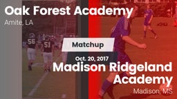 Matchup: Oak Forest Academy vs. Madison Ridgeland Academy 2017
