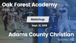 Matchup: Oak Forest Academy vs. Adams County Christian  2018