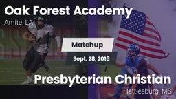 Matchup: Oak Forest Academy vs. Presbyterian Christian  2018