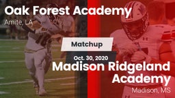Matchup: Oak Forest Academy vs. Madison Ridgeland Academy 2020