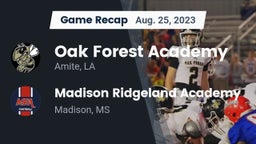 Recap: Oak Forest Academy  vs. Madison Ridgeland Academy 2023