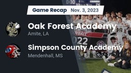 Recap: Oak Forest Academy  vs. Simpson County Academy 2023