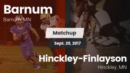 Matchup: Barnum vs. Hinckley-Finlayson  2017