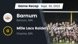 Recap: Barnum  vs. Mille Lacs Raiders (Onamia HS) 2022