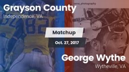 Matchup: Grayson County vs. George Wythe  2017