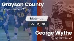 Matchup: Grayson County vs. George Wythe  2018