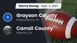 Recap: Grayson County  vs. Carroll County  2021