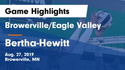 Browerville/Eagle Valley  vs Bertha-Hewitt Game Highlights - Aug. 27, 2019