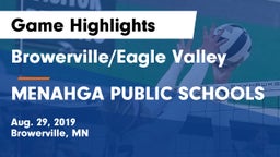 Browerville/Eagle Valley  vs MENAHGA PUBLIC SCHOOLS Game Highlights - Aug. 29, 2019