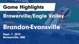 Browerville/Eagle Valley  vs Brandon-Evansville  Game Highlights - Sept. 7, 2019