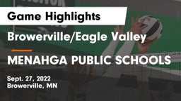 Browerville/Eagle Valley  vs MENAHGA PUBLIC SCHOOLS Game Highlights - Sept. 27, 2022