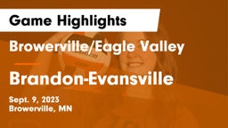 Browerville/Eagle Valley  vs Brandon-Evansville  Game Highlights - Sept. 9, 2023