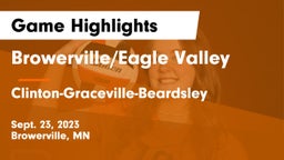 Browerville/Eagle Valley  vs Clinton-Graceville-Beardsley  Game Highlights - Sept. 23, 2023