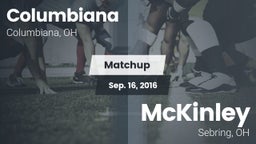 Matchup: Columbiana vs. McKinley  2016