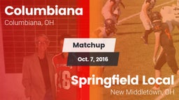 Matchup: Columbiana vs. Springfield Local  2016