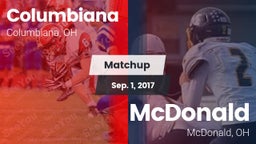 Matchup: Columbiana vs. McDonald  2017