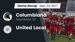 Recap: Columbiana  vs. United Local 2017