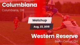 Matchup: Columbiana vs. Western Reserve  2018