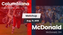 Matchup: Columbiana vs. McDonald  2018