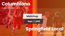 Matchup: Columbiana vs. Springfield Local  2018