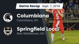 Recap: Columbiana  vs. Springfield Local  2018