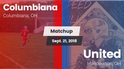 Matchup: Columbiana vs. United  2018