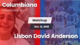 Matchup: Columbiana vs. Lisbon David Anderson  2018