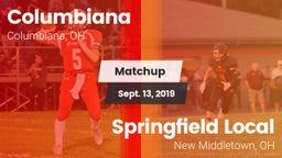 Matchup: Columbiana vs. Springfield Local  2019