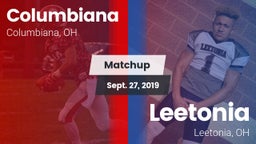 Matchup: Columbiana vs. Leetonia  2019