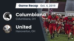 Recap: Columbiana  vs. United  2019