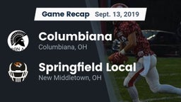 Recap: Columbiana  vs. Springfield Local  2019