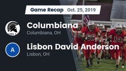 Recap: Columbiana  vs. Lisbon David Anderson  2019